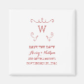 Red Whimsical sparen de Magnet Datum Magneet (Voorkant)