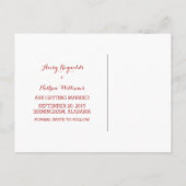 Red Whimsical Sparen het Briefkaart van de Datum (Achterkant)