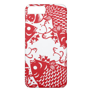 Red Whirling Koi Carp Fish Group iPhone iPhone 8 Plus / 7 Plus Hoesje