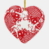 Red Whirling Koi Carp Fish Group Keramisch Ornament (Voorkant)