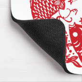 Red Whirling Koi Carp Fish Group Mousepad Muismat (Hoek)