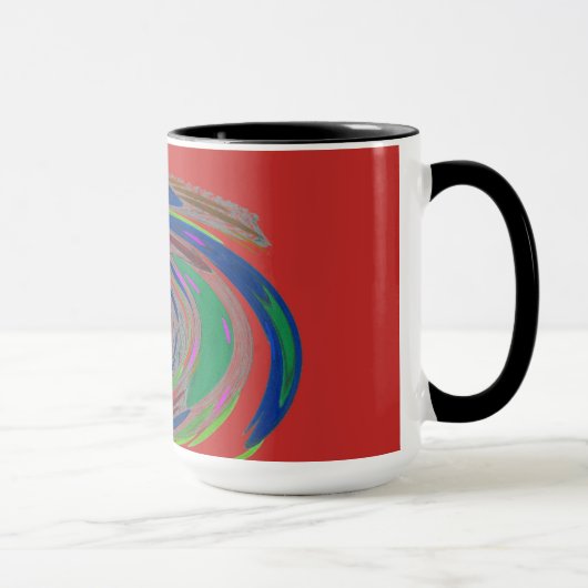 Red Whirlwind Design Monogram Mok (Rechts)