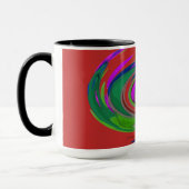 Red Whirlwind Design Monogram Mok (Links)