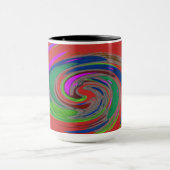 Red Whirlwind Design Monogram Mok (Midden)