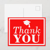 Red White Afstudeerder Pet Hartelijk dank Briefkaart (Voorkant / Achterkant)