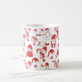 Red & White All-Over Christmas Gnome Pattern Koffiemok (Center)