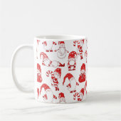 Red & White All-Over Christmas Gnome Pattern Koffiemok (Links)
