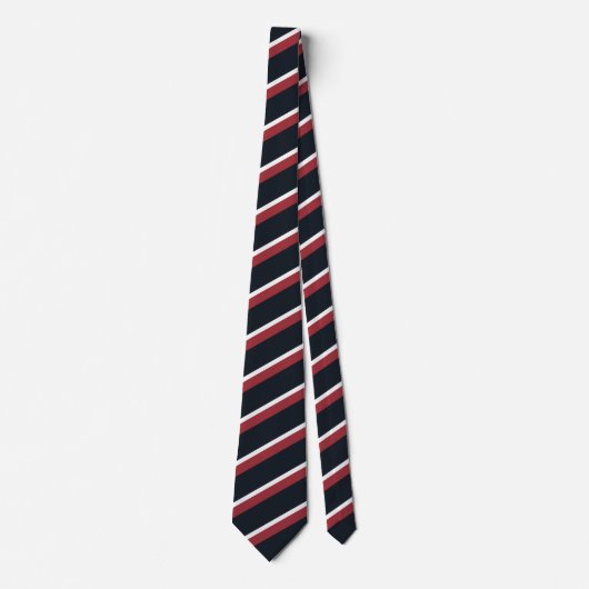 Red White and Blue Diagonal Striped Classic Stropdas (Voorkant)