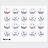 Red, White, And Blue Flag Thank You Round Sticker (Feuille)