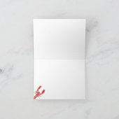 Red, White and Blue Nautical Lobster Bedankkaart (Binnen)