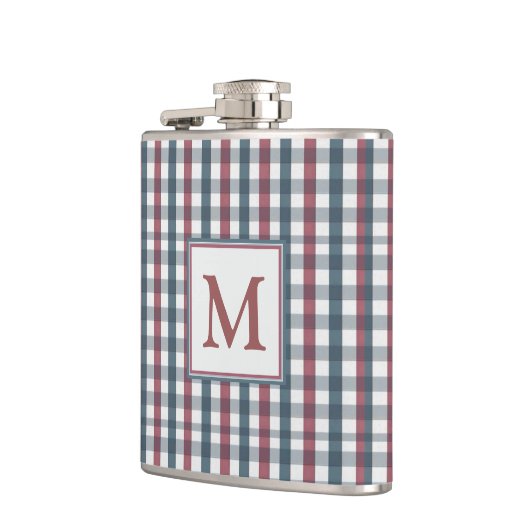 Red, White and Blue Plaid Monogram Heupfles (Links)