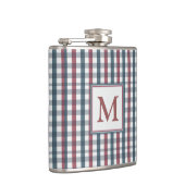 Red, White and Blue Plaid Monogram Heupfles (Rechts)