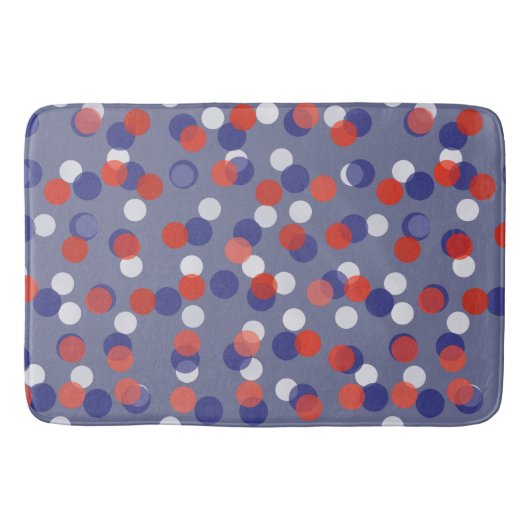red, white and blue polka dots badmat (Voorkant)