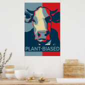 Red White and Blue Pop Art Inspired Cow Poster (Cuisine)