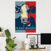 Red White and Blue Pop Art Inspired Cow Poster (Bureau à domicile)