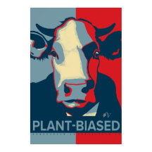 Red White and Blue Pop Art Inspired Cow Poster