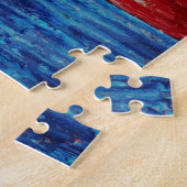 Red White and Blue Rustic Legpuzzel (Zijkant)