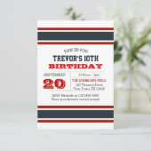 Red White and Blue Team Invitation d'anniversaire (Debout devant)