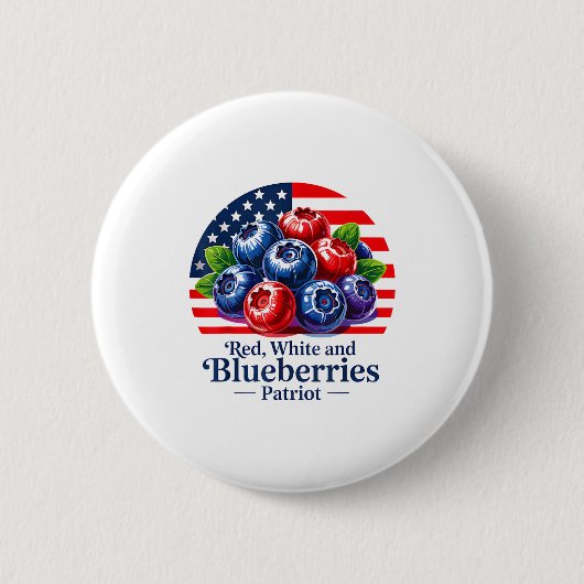 Red White And Blueberries Christian Patriotic Ronde Button 5,7 Cm (Voorkant)