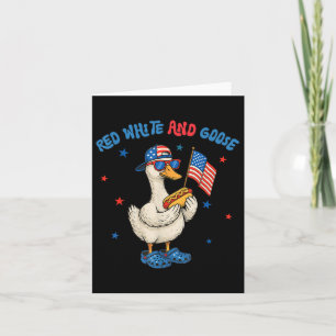Red White and Goose Funny 4th of July beroemd gema Kaart
