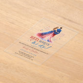 Red White and I do Acrylic Wedding Invitation (Poser)