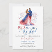 Red White and I do Wedding Invitation (Devant)