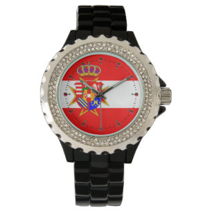 Red White Banner Groothertogdom Toscane Horloge