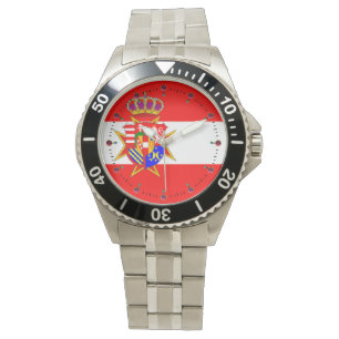 Red White Banner Groothertogdom Toscane Horloge