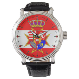 Red White Banner Groothertogdom Toscane Horloge