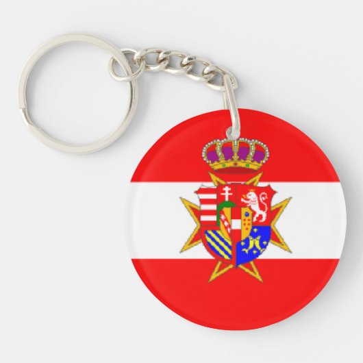 Red White Banner Groothertogdom Toscane Sleutelhanger (Voorkant)