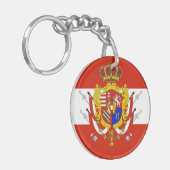 Red White Banner Groothertogdom Toscane Sleutelhanger (Voorkant Links)