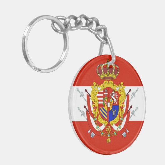 Red White Banner Groothertogdom Toscane Sleutelhanger (Voorkant Links)