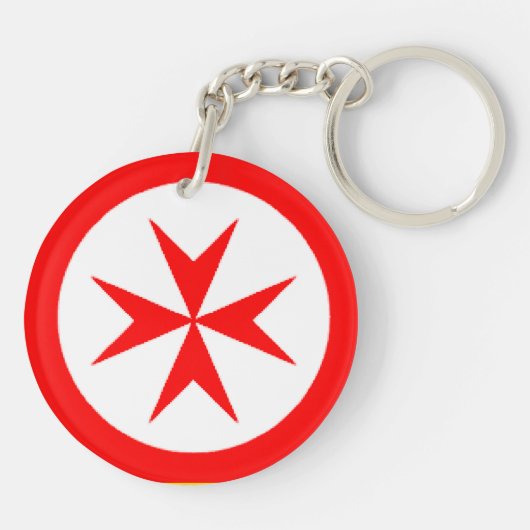 Red White Banner Groothertogdom Toscane Sleutelhanger (Achterkant)