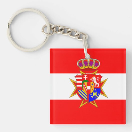 Red White Banner Groothertogdom Toscane Sleutelhanger (Voorkant)