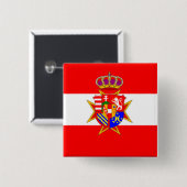 Red White Banner Groothertogdom Toscane Vierkante Button 5,1 Cm (Voorkant /achterkant)