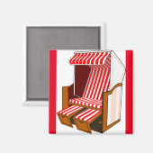 Red & White Beach Chaise Magnet (Recto/Verso)