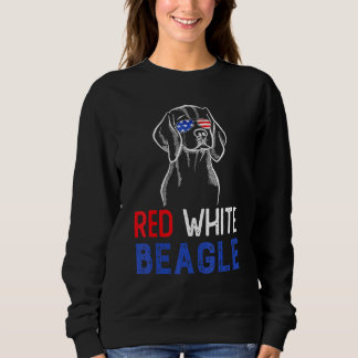 Red White Beagle T Amerikaanse vlag 4 juli Trui