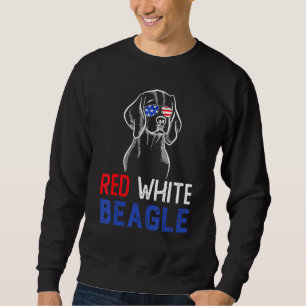 Red White Beagle T Amerikaanse vlag 4 juli Trui