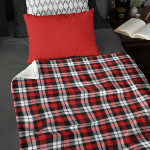 Red White Black Buffalo Check Pset Pattern Fleece Deken