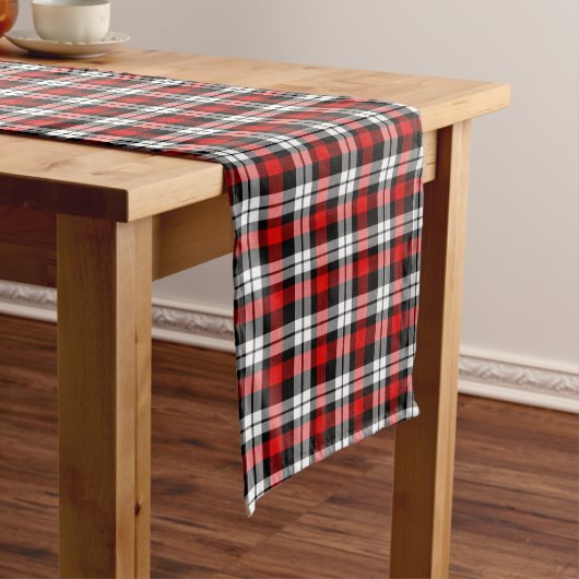 Red White Black Buffalo Check Pset Pattern Lange Tafelloper (Voorbeeld)