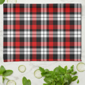 Red White Black Buffalo Check Pset Pattern Theedoek (Gevouwen)