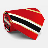 Red White Black en Gold Stripes Stropdas (Opgerold)