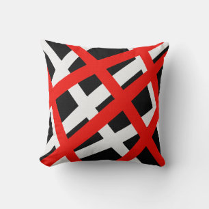 Red White Black Geometric Stripe Kussen