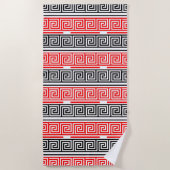 Red White Black Greek Key Fret Pattern Design  Strandlaken (Voorkant)