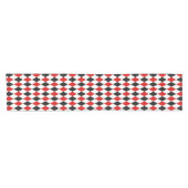 Red White Black Harlequin Diamond Pattern Korte Tafelloper (Horizontaal)