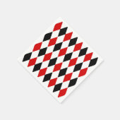 Red White Black Harlequin Diamond Pattern Servet (Hoek)