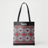 Red, White & Black Tribal Tapestry Draagtas (Voorkant)