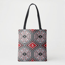 Red, White & Black Tribal Tapestry Tote Draagtas