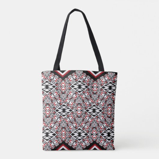 Red, White & Black Tribal Tapestry Tote Draagtas (Achterkant)