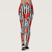 Red White Black Valentijn Harten Leggings (Achterkant)